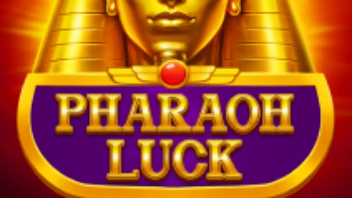 Interface do jogo de slot Pharaoh Luck com temática egípcia